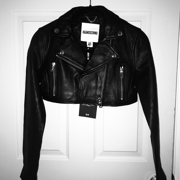 🎉SOLD ON EBAY🎉 - H&Moschino Black Leather Jacket (NWT) - Picture 6 of 9